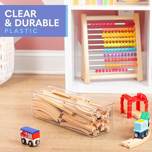Plastic Food Storage Clear Container Bin with Handles for Organizing Kitchen