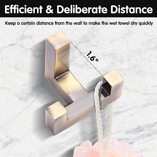 5 Pack Heavy Duty Coat Hook Wall Mount with Screw Retro Double Coat Hook Utility Hook for Coats