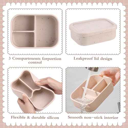6 Pcs Silicone Bento Box (6 Count)