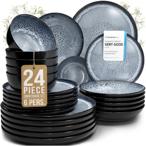 24 Piece Stoneware Dinnerware Set for 6 (24 Count)