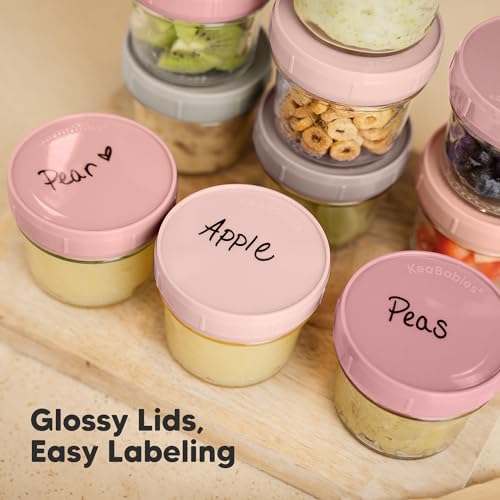 12pk 4oz Glass Baby Food Containers with Lids (12 Count)