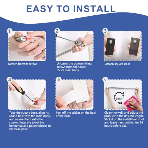 Adjustable AdhesiveTowel Bar 2 Pack