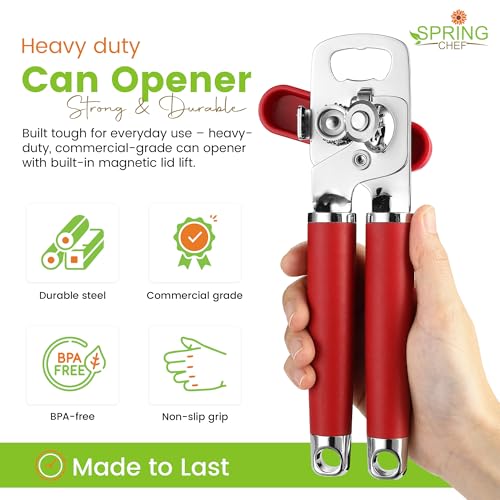Stainless Steel Manual Can Opener with Soft Grip Handles