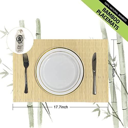 12 Pack 17.7x11.8 Bamboo Placemats (12 Count)