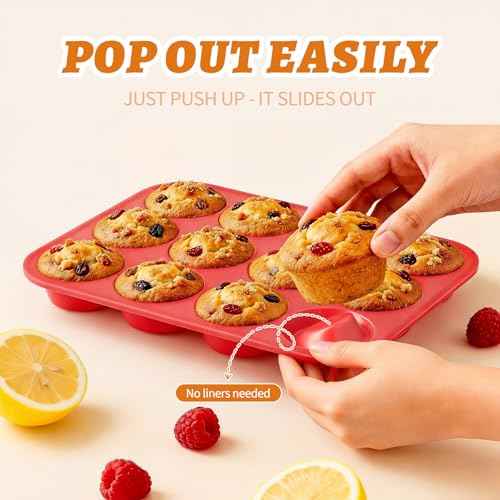 2Pack Silicone Muffin Pans with Metal Reinforced Frame (2 Count)