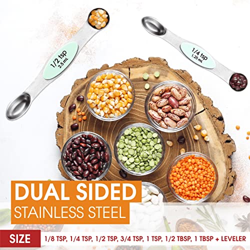 Stainless Steel 8 Magnetic Measuring Spoons Set (2 Count)
