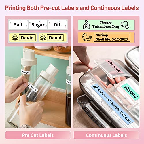 Label Maker Bluetooth Mini Portable Label Printer for Home School (72 Count)
