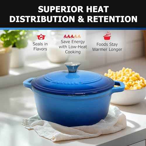 MUELLER HOME 4.5 QT Enameled Cast Iron Dutch Oven