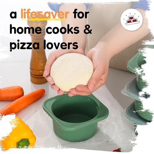 500ml Individual Pizza Dough Proofing Container with Airtight Lid (3 Count)