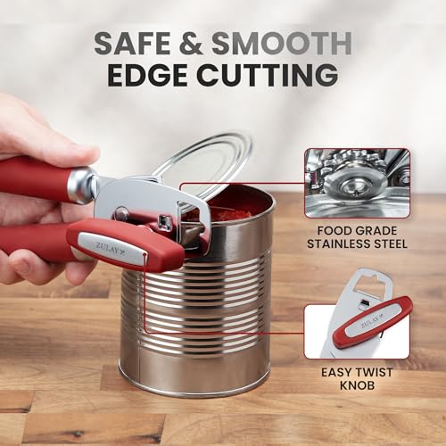 Heavy Duty Stainless Steel Can Opener Manual with Bottle Opener