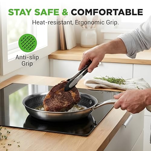 10” Non Stick Stainless Steel Frying Pan with Lid