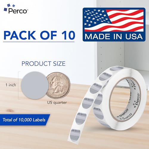 Metallic Silver Perforated Round Circle Dot Sticker 1 (80 Count)