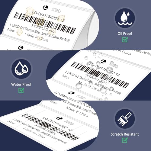 L LIKED 4" x 2" Direct Thermal Labels (750 Count)