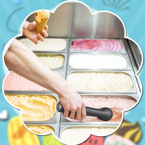 3 Pieces Ice Cream Scoop 7 Inches Nonstick Anti Freeze Ice Cream Scooper with Comfort Handle Aluminum Alloy Design Professional Ice Cream Scoop Easy Clean for Gelato Cookie Sorbet (3 Count)