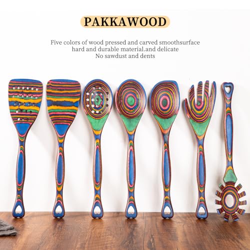 Pakkawood 7 Piece Wooden Cooking Utensils (7 Count)
