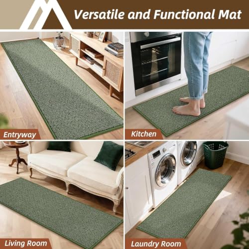 Dirt Trapper Door Mat 17"x71" Non Slip Washable Green (11.75 Sq Ft)