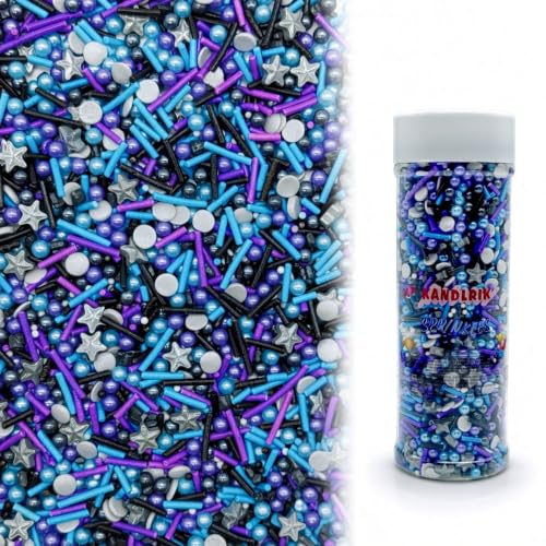 Black Series Sprinkles Candy Mix Size Edible Pearls Cake Decorations Cupcake Toppers Cookie Decorating Perfect for Wedding Party Valentine Halloween Christmas Supplies 4.58OZ (4.58 Ounce)