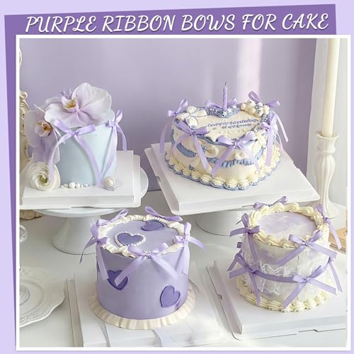 30 Pack Light Purple Bow Cake Toppers (30 Count)
