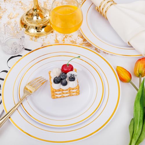 60 Pcs Gold Plastic Plates (60 Count)