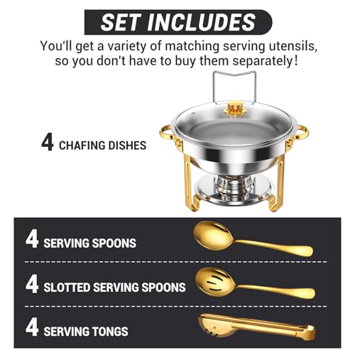 Round Chafing Dishes for Buffet 5 Qt