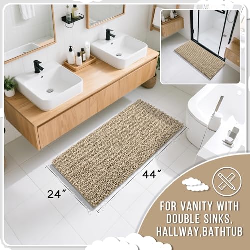 Long Bathroom Rugs Non Slip Washable 44x24 Inch