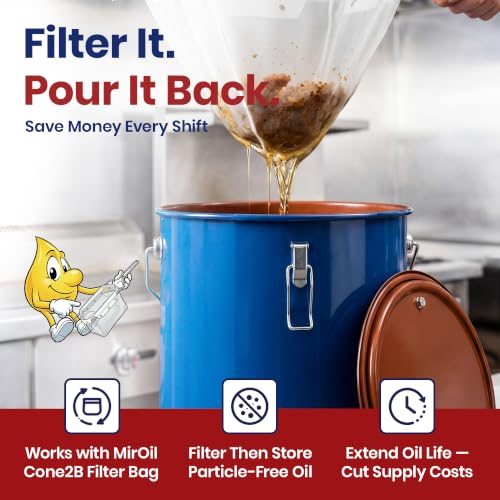 6 Gallon Blue Oil Grease Bucket & Filter Pot