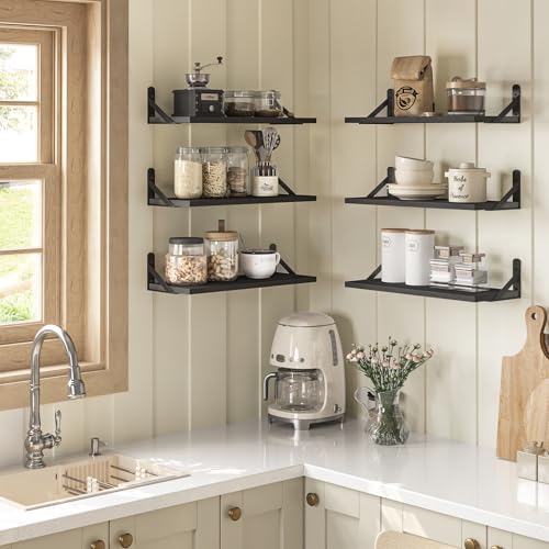 16.5in Floating Shelves for Wall Home Decor (6 Count)