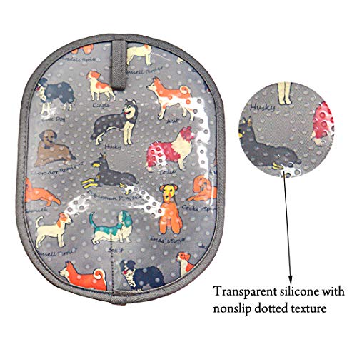 Pot Holders with Transparent Clear Silicone Shell and Nice Dog Flower (2 Count)