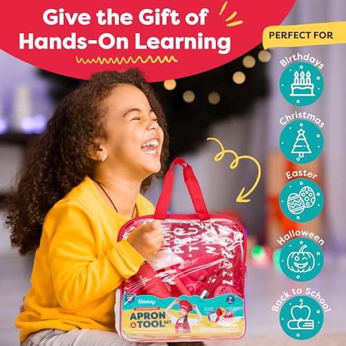 Adjustable Kids Chef Hat & Apron for Boys & Girls (7 Count)