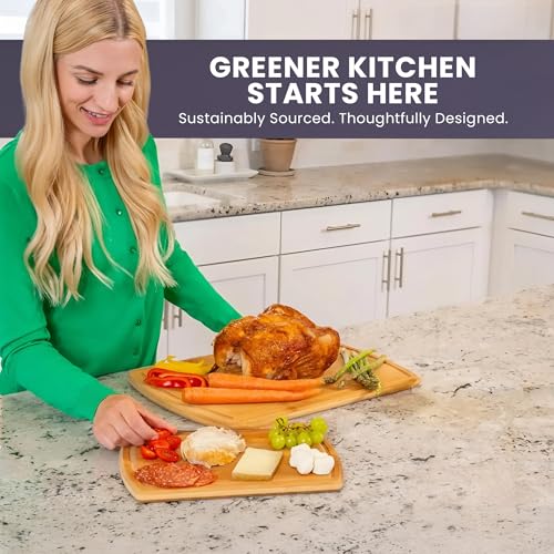 Extra Large Bamboo Cutting Board Set of 2 (2 Count)