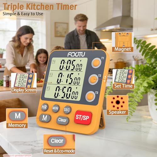 Digital Dual Triple Kitchen Timer