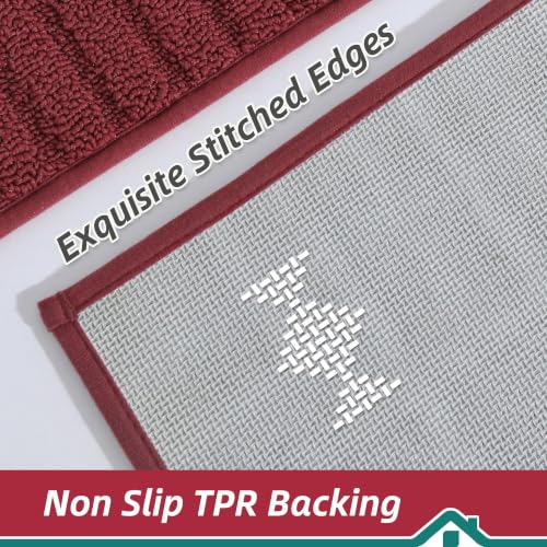 Kitchen Rugs Non Slip Washable 2PCS (15.83 Sq Ft)