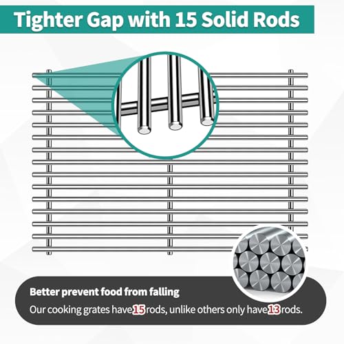 9MM 17.5" Stainless Steel Grill Grates for Weber Spirit E