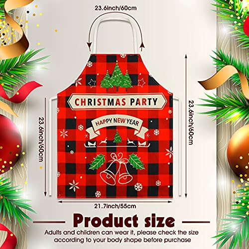 4 Pcs Christmas Aprons Waterproof for Women Men (4 Count)