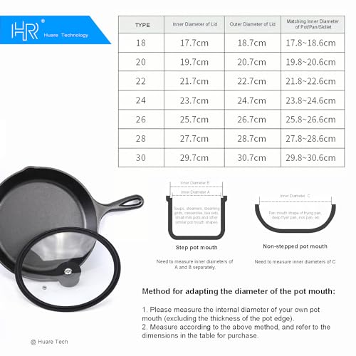 HR Technology Tempered Glass Cookware Lid