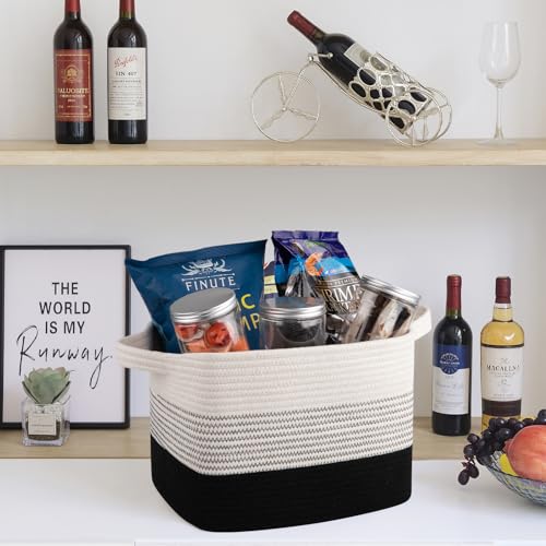 Cotton Rope Storage Baskets for Organizing Gradient Dark 3