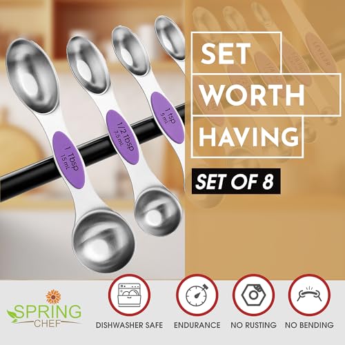 Stainless Steel Magnetic Measuring Spoons Set of 8 (8 Count)