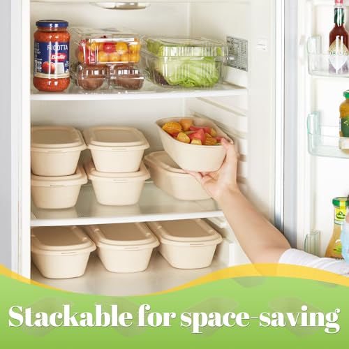 100% Eco Friendly] 34 oz Disposable Food Containers with Lids (50 Count)