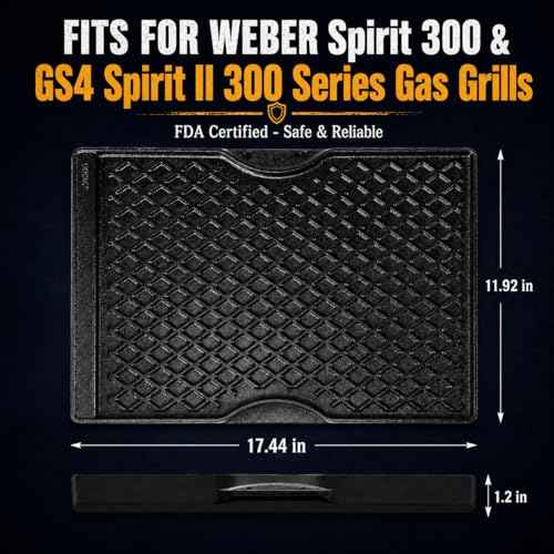 Cast Iron Griddle for Weber Spirit I & II 300 Series