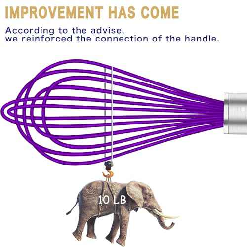 Purple Silicone Whisk Set of 3