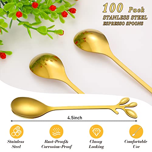 100 Pcs Demitasse Espresso Spoons Tea Spoon Bulk 4.33" (100 Count)