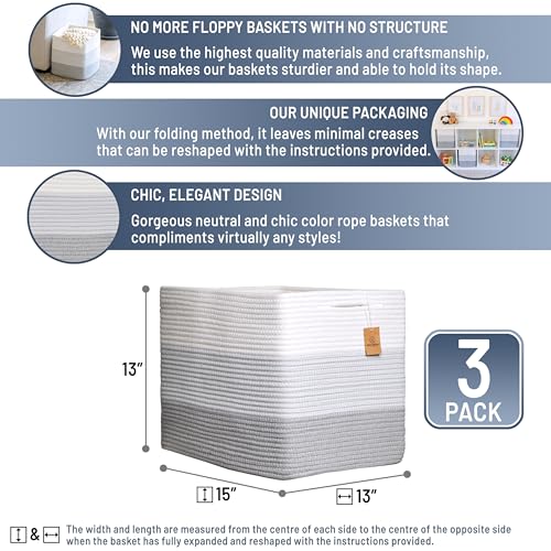 13x15x13 Kallax Storage Cubes Bins (3 Count)