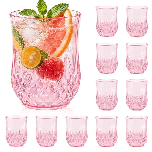 12 Pack Plastic Stemless Wine Glasses (12 Count)