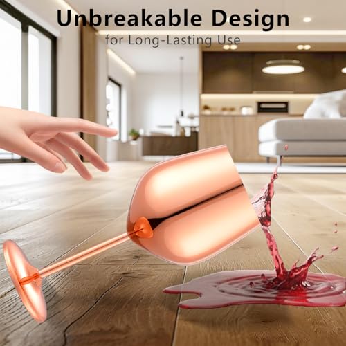 Unbreakable Stainless Steel Wine Glasses Set of 4 (4 Count)