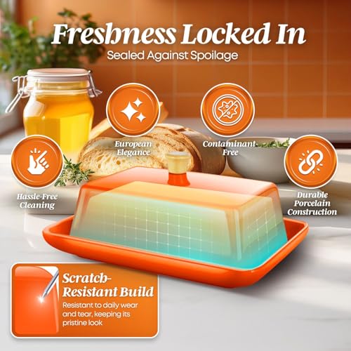 Extra Large Ceramic Butter Dish with Lid