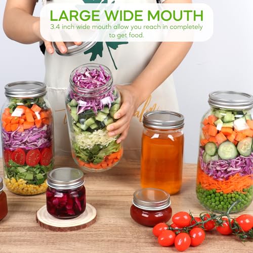 64oz Glass Wide Mouth Mason Jars (3 Count)