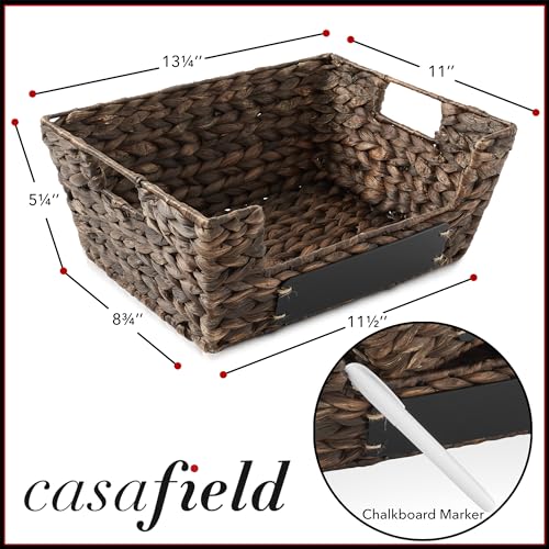 Set of 2 Water Hyacinth Pantry Baskets with Handles (2 Count)