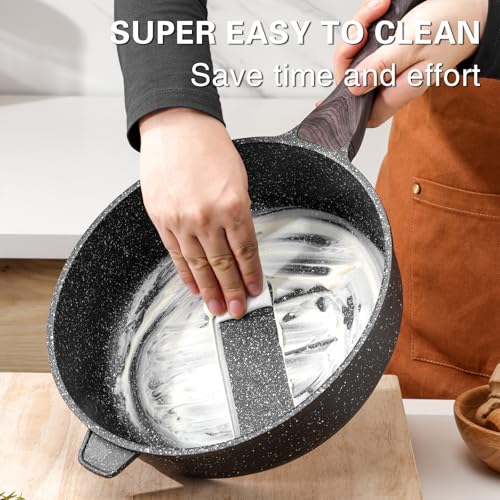 Nonstick Deep Frying Pan Skillet with Lid