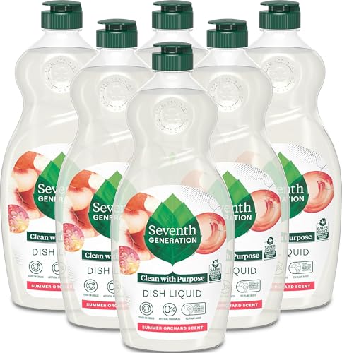 Dish Soap Liquid Summer Orchard Scent Pack of 6 Dishwashing Soap Dish Detergent Liquid Soap 19 oz (114 Fl Oz)