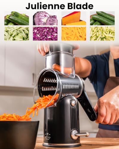 Rotary Cheese Grater 5 Blade Cheese Shredder